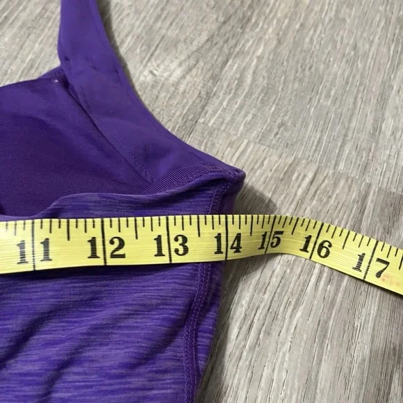 Lucy Women's Racerback Tank Top Sleeveless Shirt Built-In Bra Purple Size M - Picture 4 of 5